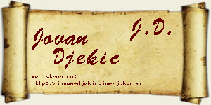 Jovan Đekić vizit kartica